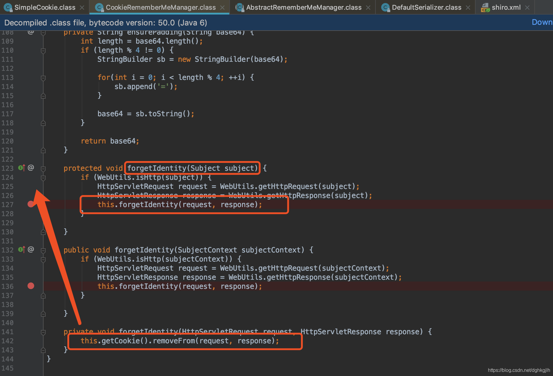 CookieRememberMeManager 删除 rememberMe Cookie 的调用流程