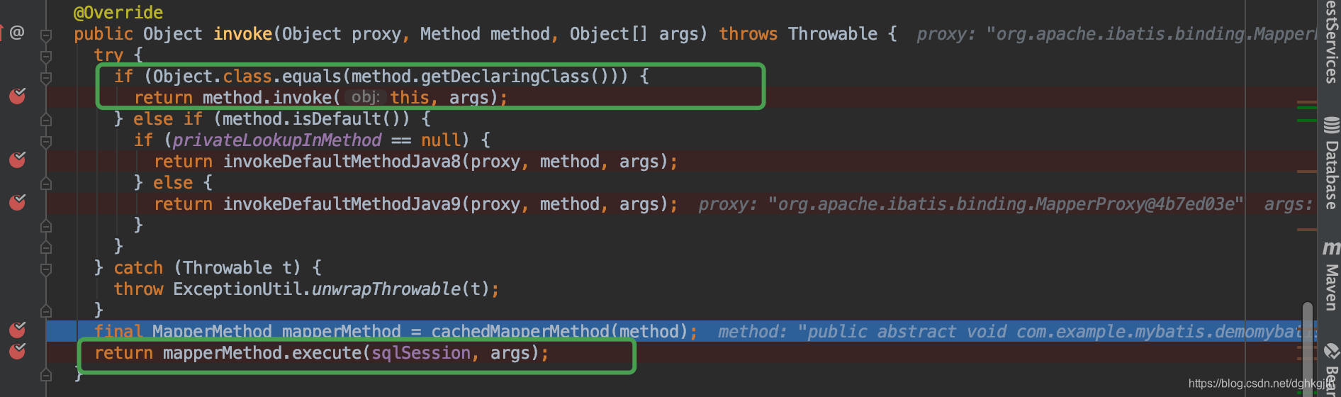 MapperProxy.invoke 根据方法类型选择调用逻辑并执行 MapperMethod