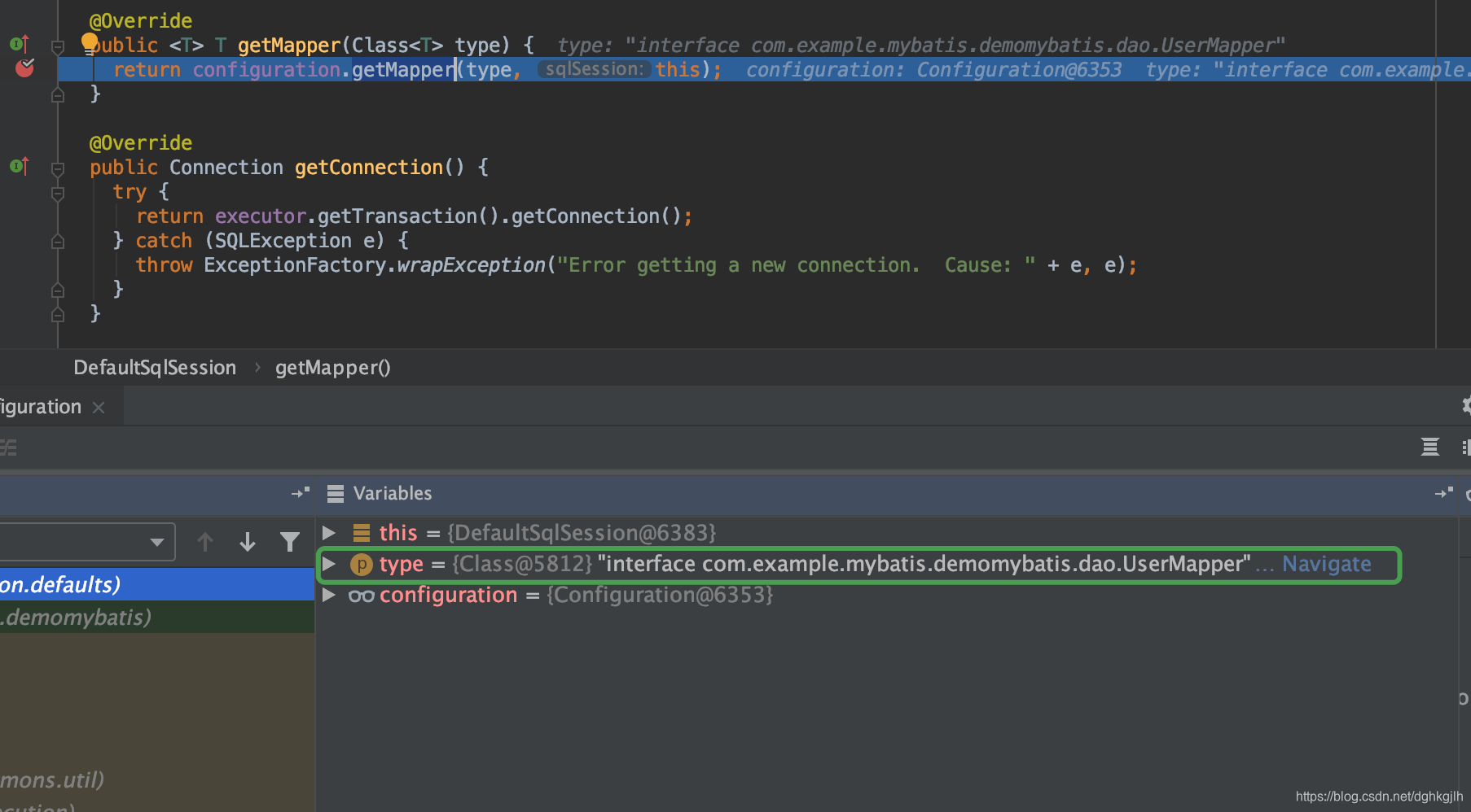 Configuration.getMapper 经 MapperRegistry 获取 mapper 代理
