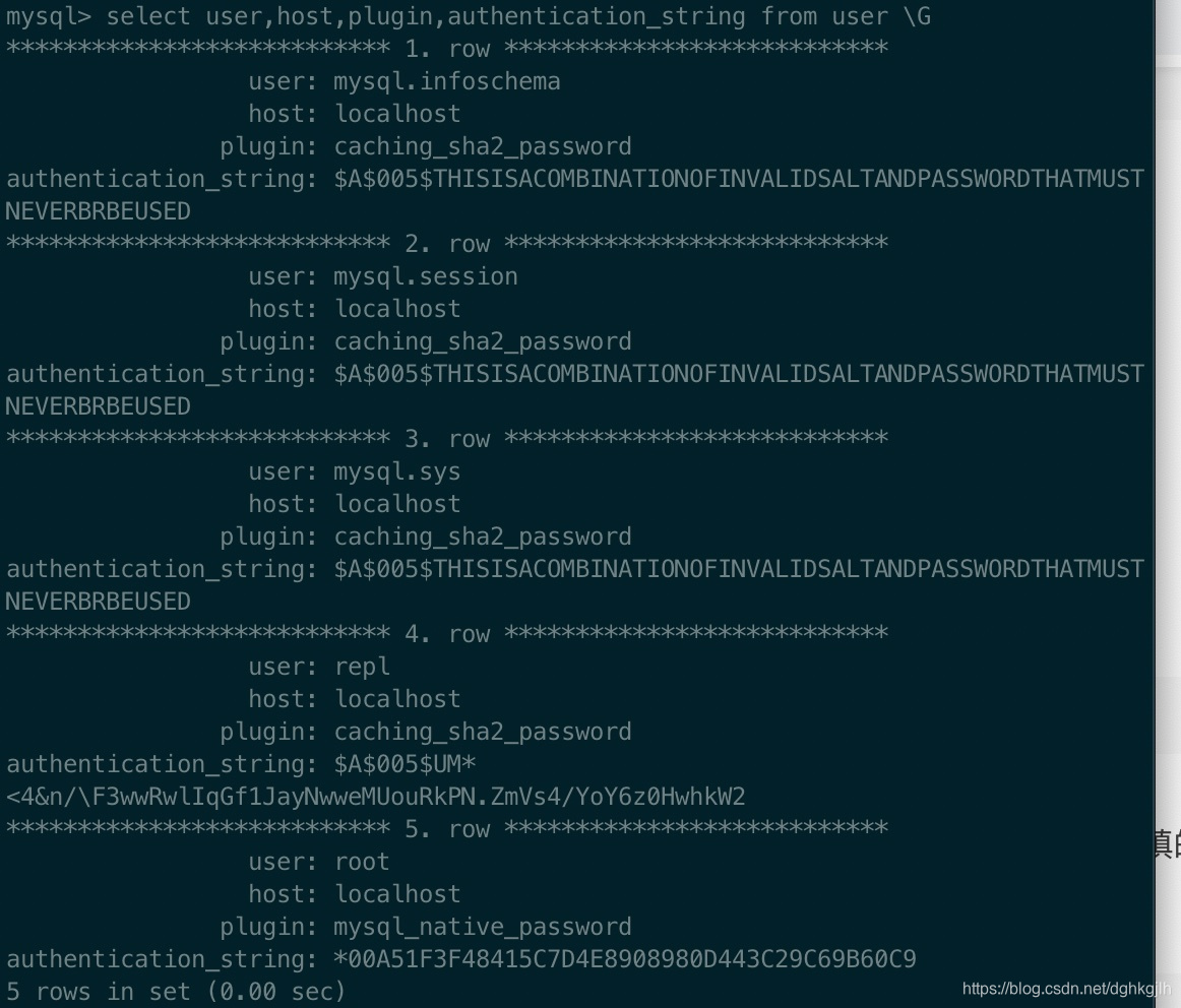 MySQL 用户认证插件查询结果及修改为 mysql_native_password 的命令