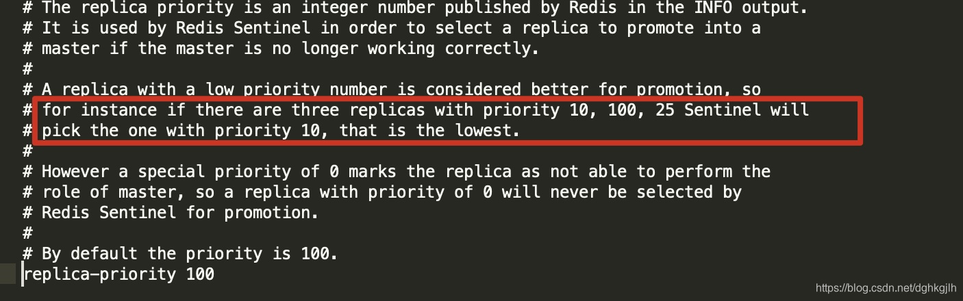 redis.conf replica-priority configuration and Sentinel election priority documentation