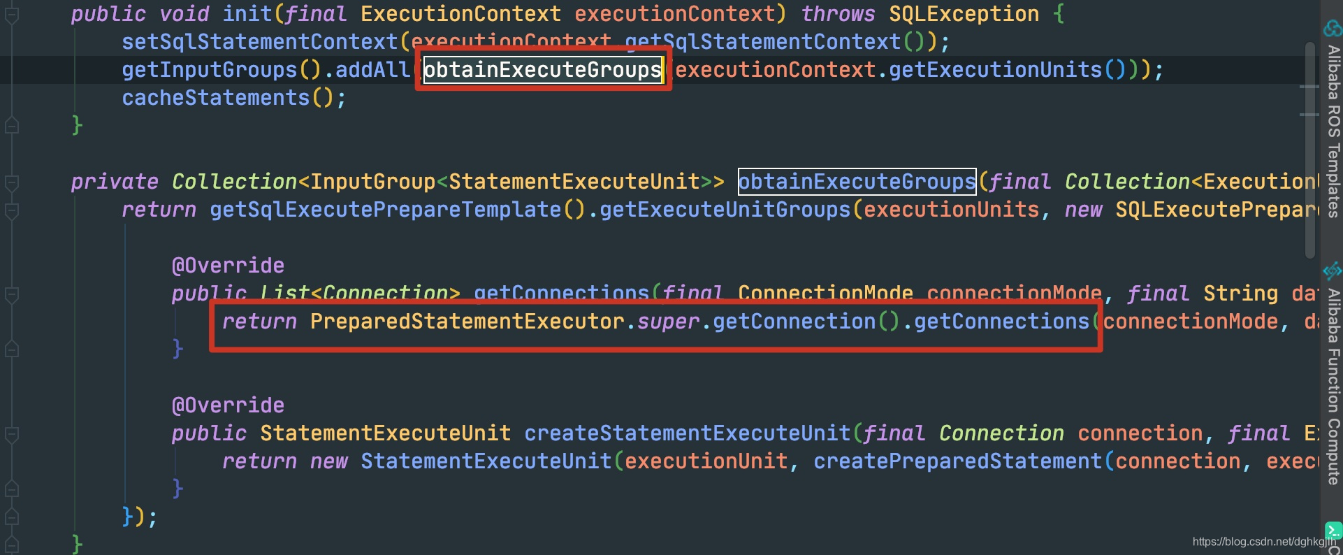 PreparedStatementExecutor initializing actual connections and PreparedStatements