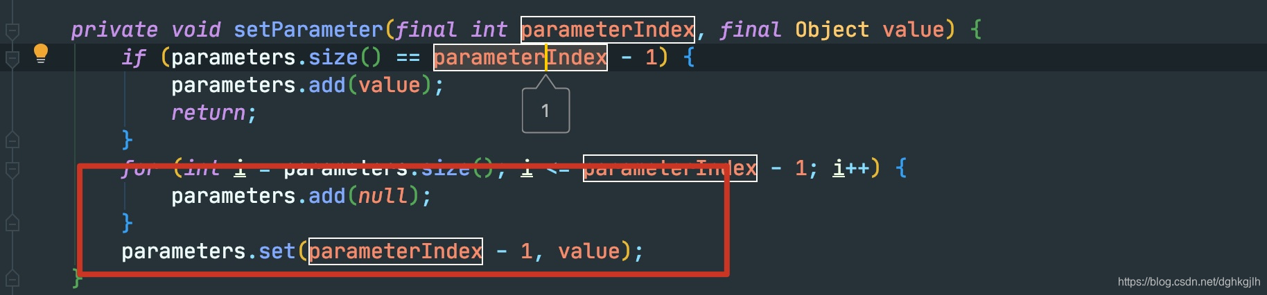 ShardingPreparedStatement storing parameter values in the parameters list