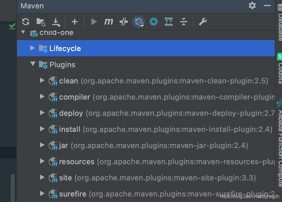 IDEA Maven plugin list without the assembly plugin