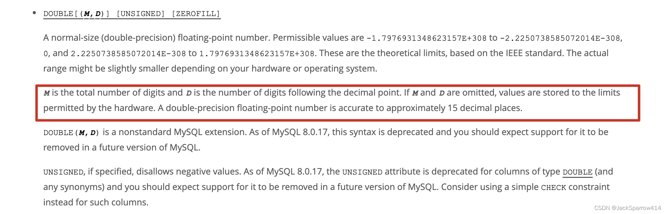 MySQL documentation describing rounding when floating-point values exceed the specified decimal places