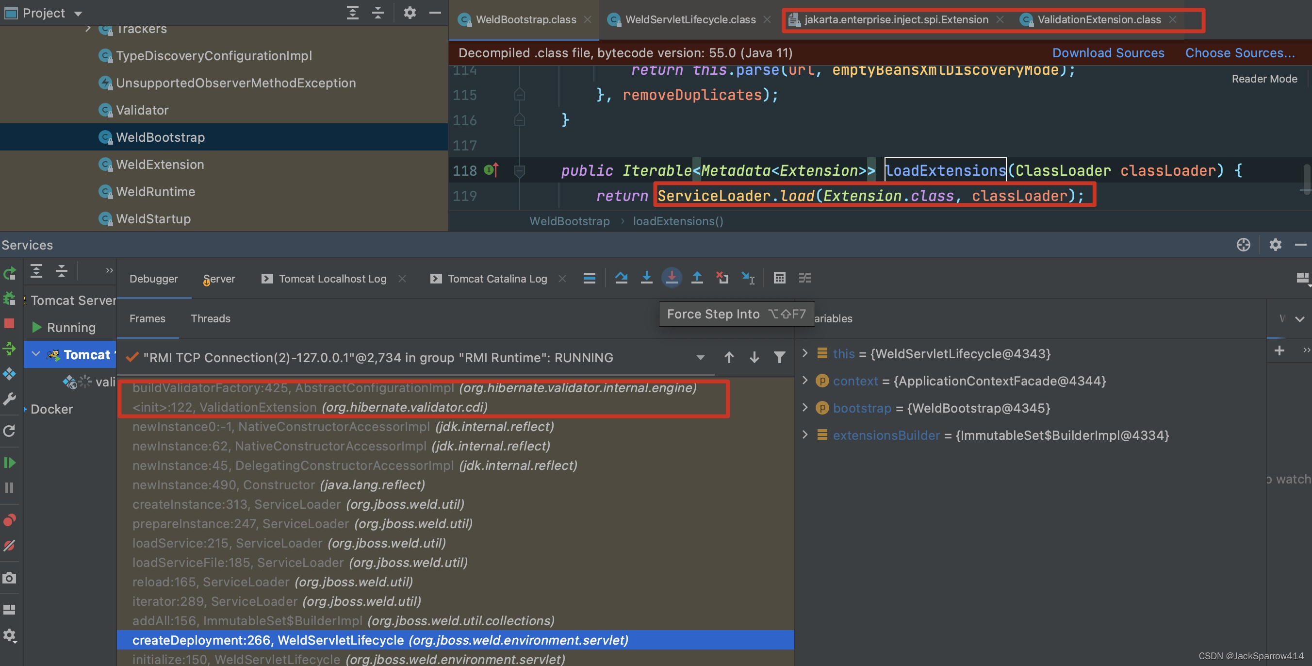 SPI registration and ValidationExtension debug information for hibernate-validator-cdi